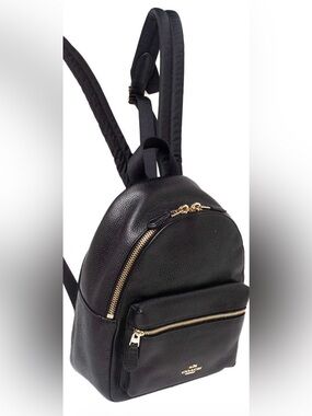 Coach | Bags | Coach Black Leather Mini Backpack With Gold